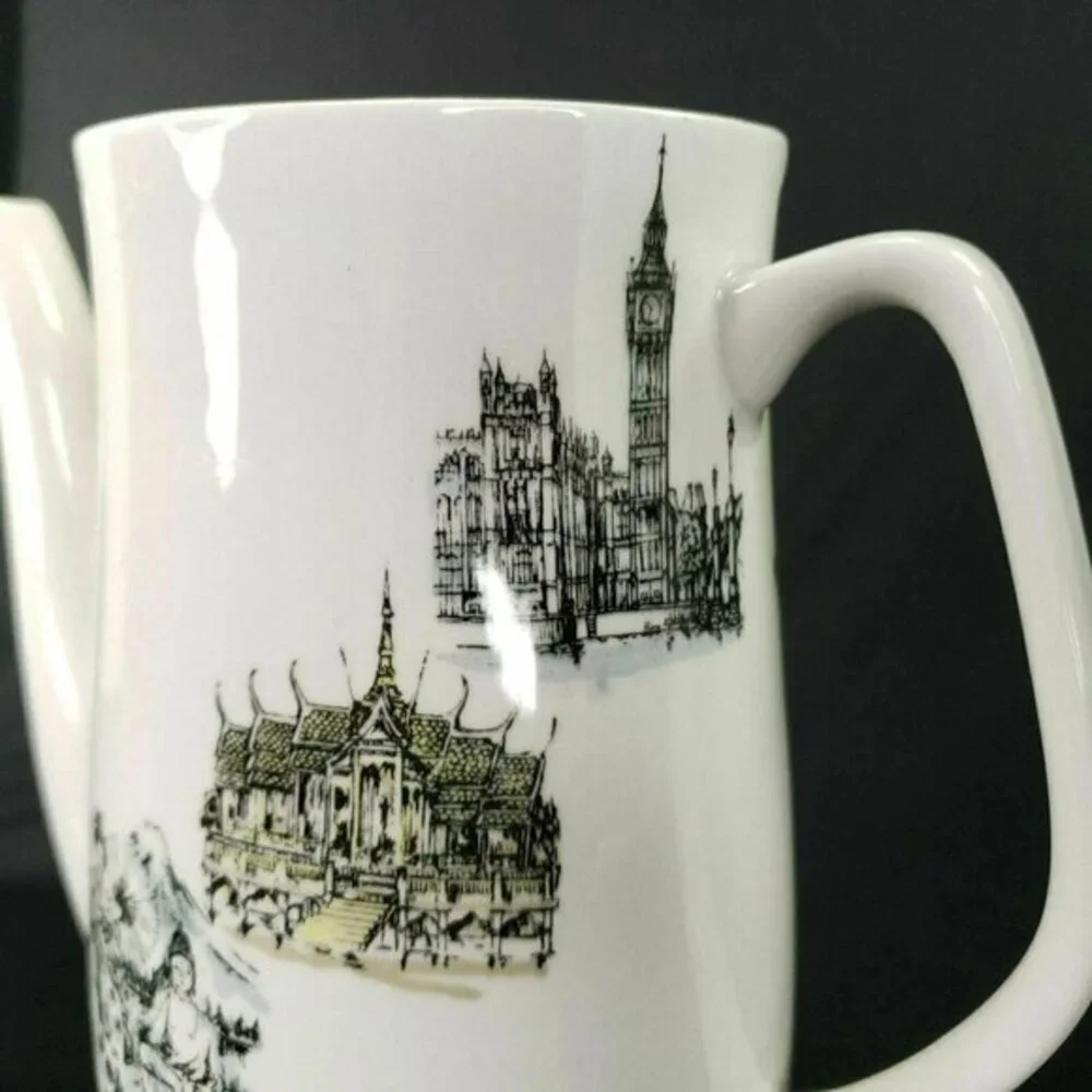 Kaysons‎ International Ironstone Coffee Tea Pot Fine China Japan MCM  Vtg 1966
